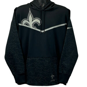 New Orleans Saints Reflective Hoodie Hooded Sweatshirt NFL Nike Black XL X-Large